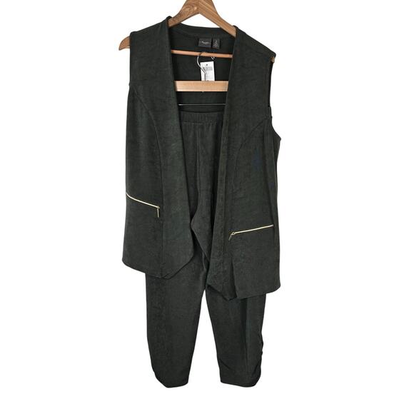 NWT Chico's Travelers Womens 2/M/12 Zipper Vest Pants Zipper Ankle Detail Set - Picture 1 of 9